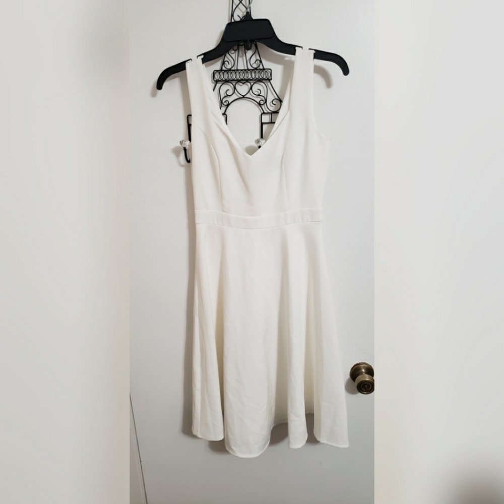 White skater graduation dress